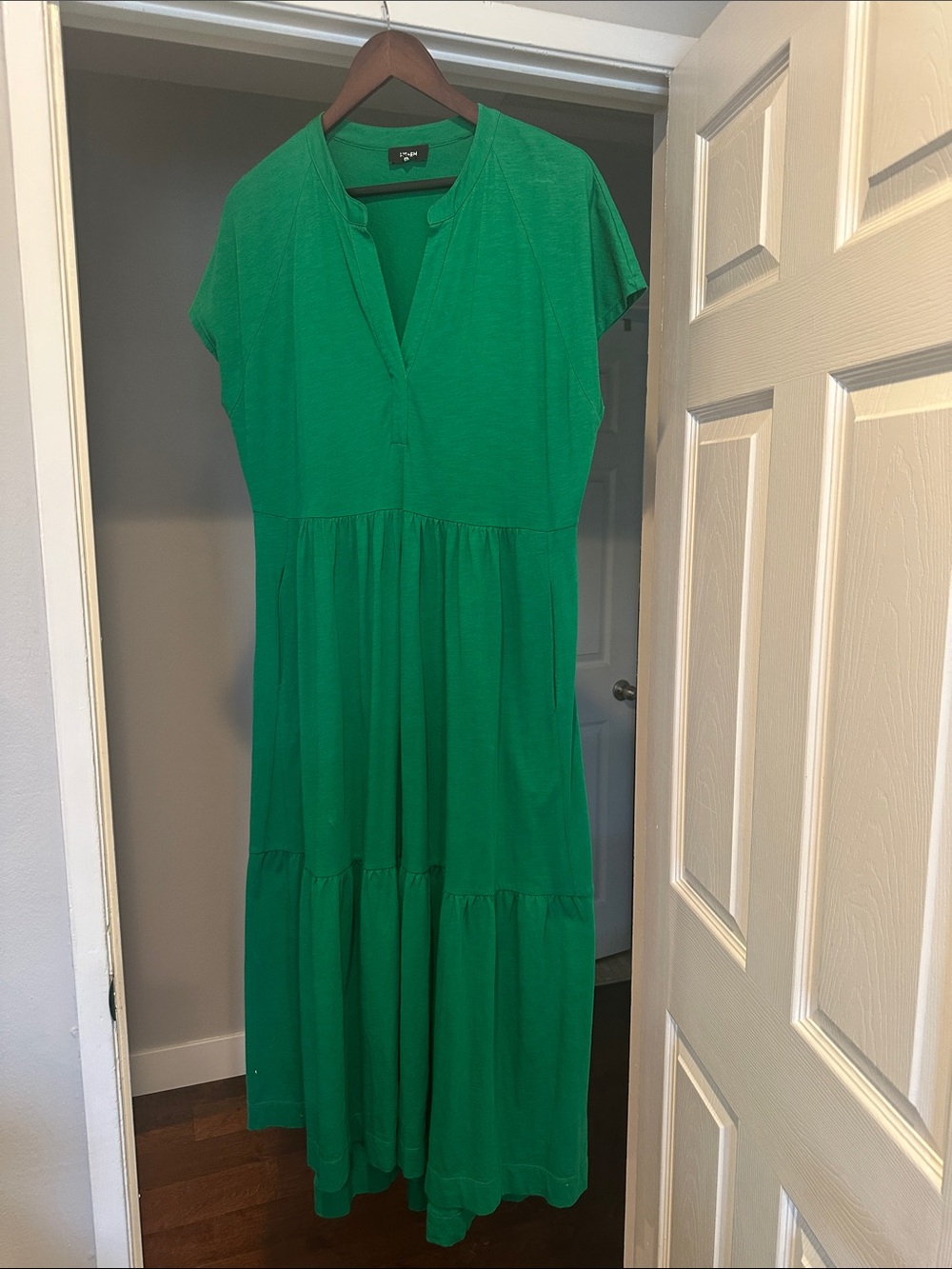 ME + EM Kelly green midi dress